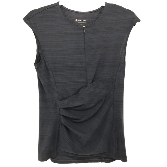 Athleta Tops - Athleta Navy Blue Space Dye Jersey Knit Top Womens S Cap Sleeve